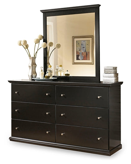 Maribel / Panel Headboard With Mirrored Dresser And 2 Nightstands