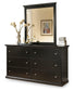 Maribel / Panel Headboard With Mirrored Dresser And 2 Nightstands