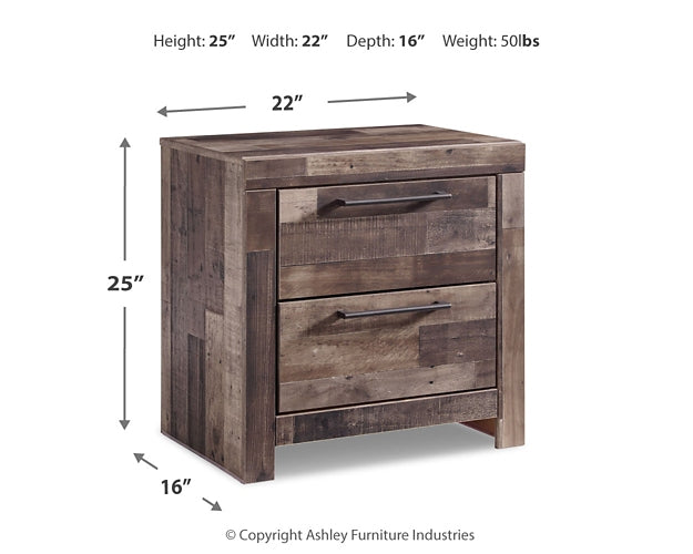 Derekson  Panel Bed With 2 Storage Drawers With Mirrored Dresser And Nightstand