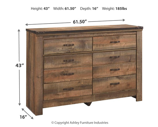 Trinell  Panel Headboard With Dresser