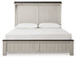 Darborn California  Panel Bed With Mirrored Dresser, Chest And 2 Nightstands