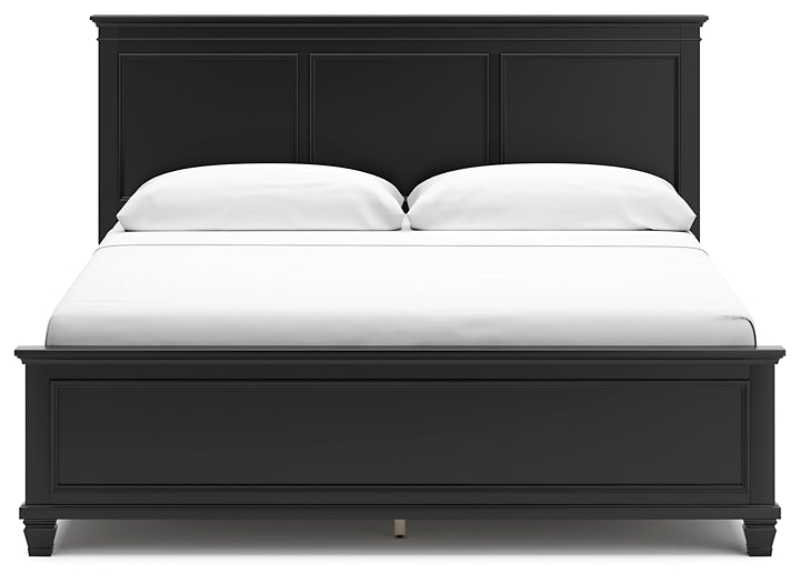 Lanolee  Panel Bed With Mirrored Dresser