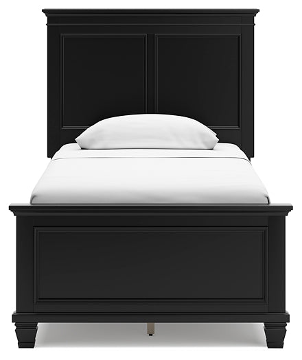 Lanolee  Panel Bed With Mirrored Dresser