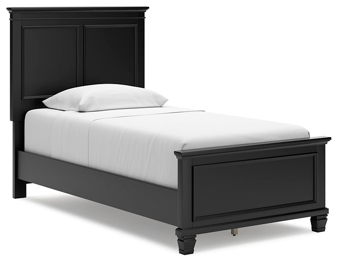 Lanolee  Panel Bed With Mirrored Dresser