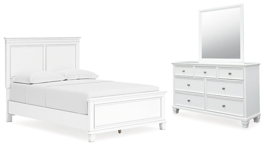 Fortman  Panel Bed With Mirrored Dresser