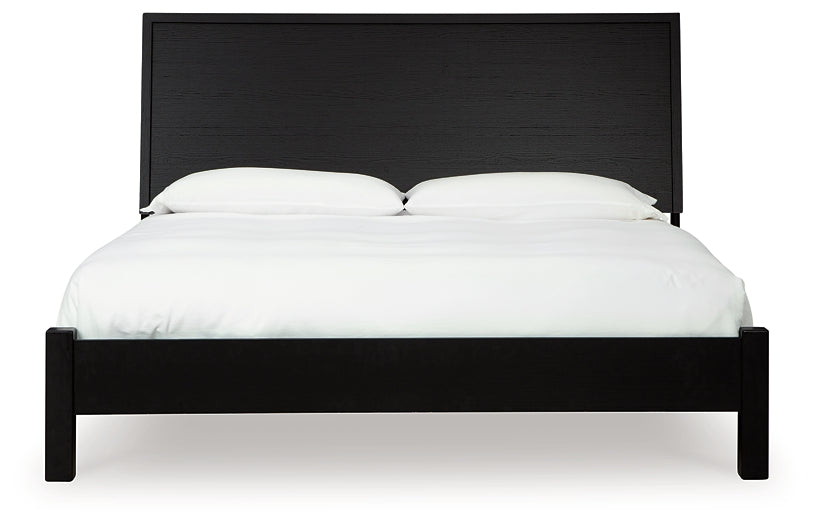 Danziar  Panel Bed With Mirrored Dresser And Chest