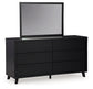 Danziar  Panel Bed With Mirrored Dresser And Nightstand