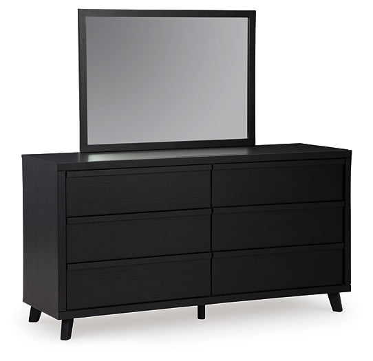 Danziar  Panel Bed With Mirrored Dresser, Chest And Nightstand