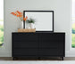 Danziar  Panel Headboard With Mirrored Dresser, Chest And Nightstand