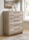 Hasbrick  Panel Headboard With Mirrored Dresser, Chest And Nightstand