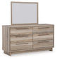 Hasbrick  Panel Headboard With Mirrored Dresser, Chest And 2 Nightstands