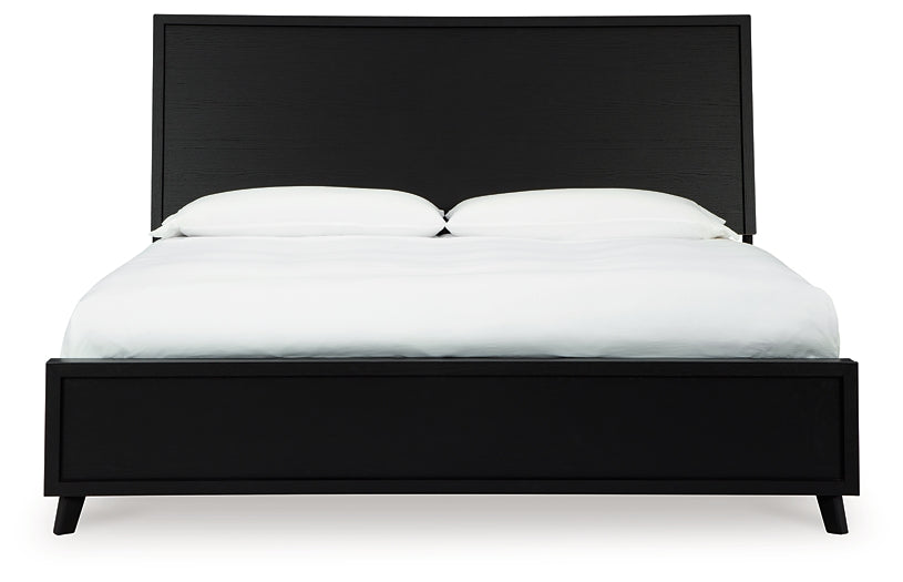 Danziar  Panel Bed With Mirrored Dresser And Chest