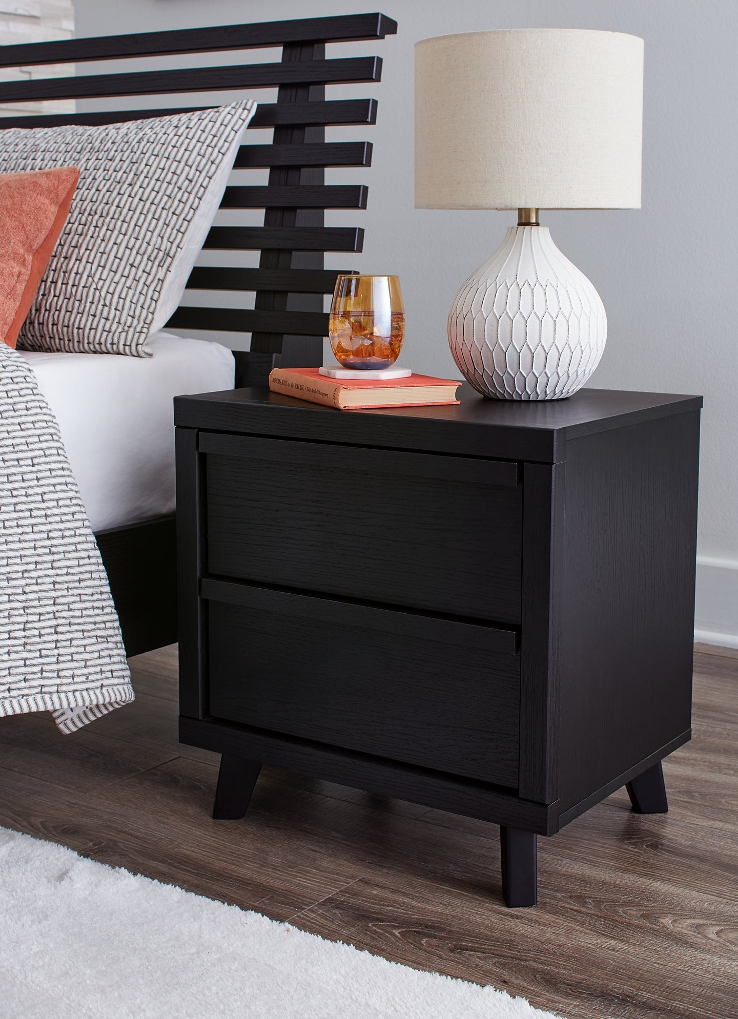 Danziar  Panel Bed With Mirrored Dresser And Nightstand