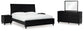 Danziar  Panel Bed With Mirrored Dresser And 2 Nightstands