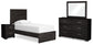 Belachime  Panel Bed With Mirrored Dresser And 2 Nightstands