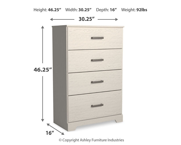 Stelsie  Panel Bed With Mirrored Dresser And Chest