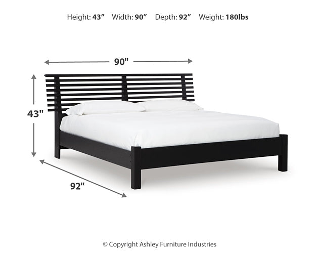 Danziar  Panel Bed With Mirrored Dresser