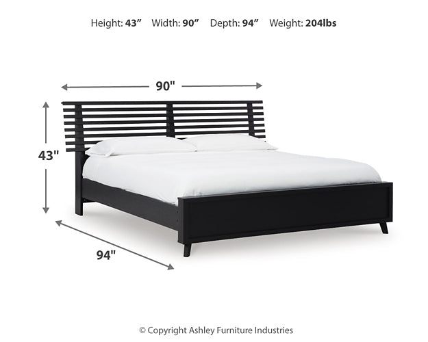 Danziar  Panel Bed With Mirrored Dresser