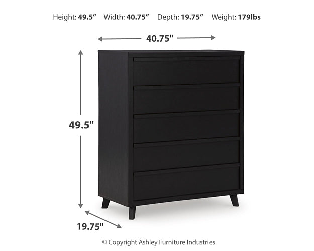 Danziar  Panel Headboard With Mirrored Dresser And Chest