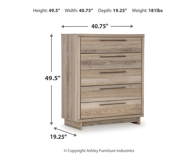 Hasbrick  Panel Headboard With Mirrored Dresser And Chest