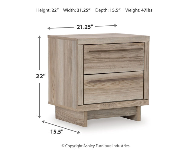 Hasbrick  Panel Headboard With Mirrored Dresser And Nightstand