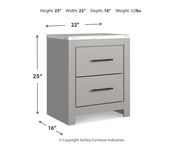 Cottonburg  Panel Bed With Mirrored Dresser And Nightstand