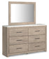 Senniberg  Panel Bed With Mirrored Dresser And Nightstand