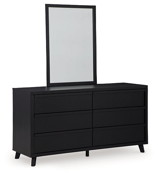 Danziar  Panel Bed With Mirrored Dresser