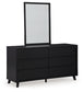 Danziar  Panel Bed With Mirrored Dresser And Nightstand