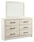 Cambeck  Panel Bed With Mirrored Dresser And Nightstand