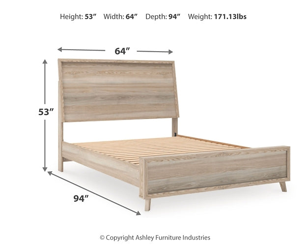 Hasbrick  Panel Bed With Mirrored Dresser And Chest