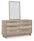 Hasbrick  Panel Bed With Mirrored Dresser, Chest And Nightstand