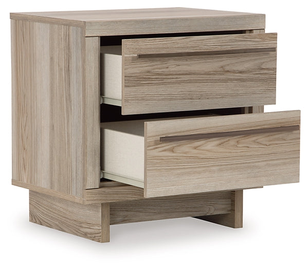 Hasbrick  Panel Bed With Mirrored Dresser, Chest And Nightstand