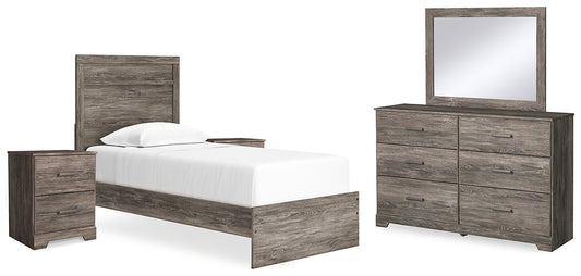 Ralinksi  Panel Bed With Mirrored Dresser And 2 Nightstands