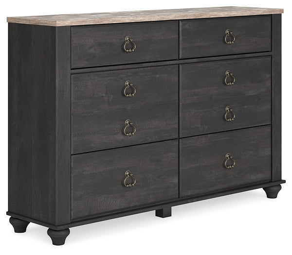 Nanforth  Panel Bed With Dresser And Nightstand