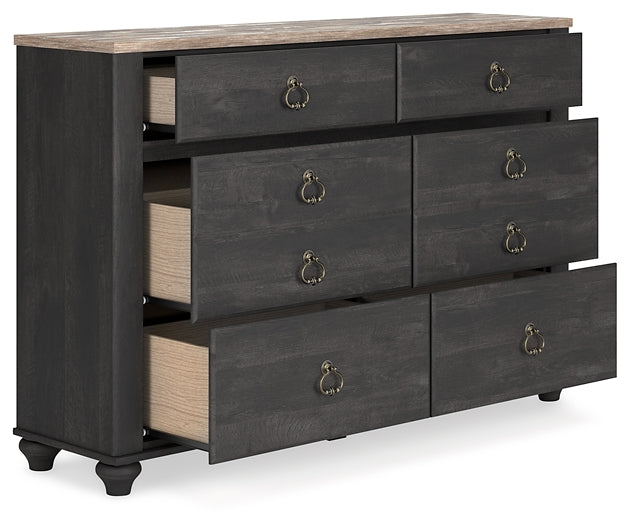 Nanforth  Panel Bed With Dresser And Nightstand