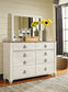 Willowton  Panel Bed With Mirrored Dresser And Nightstand