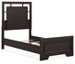 Covetown  Panel Bed With Mirrored Dresser, Chest And 2 Nightstands