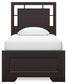 Covetown  Panel Bed With Mirrored Dresser, Chest And 2 Nightstands