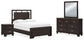 Covetown  Panel Bed With Mirrored Dresser And Nightstand