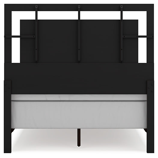 Covetown  Panel Bed With Mirrored Dresser And Nightstand