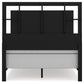 Covetown  Panel Bed With Mirrored Dresser And Nightstand