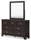 Covetown  Panel Bed With Mirrored Dresser And Nightstand