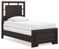 Covetown  Panel Bed With Mirrored Dresser And Nightstand