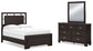 Covetown  Panel Bed With Mirrored Dresser