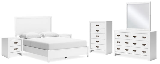 Binterglen  Panel Bed With Mirrored Dresser, Chest And 2 Nightstands