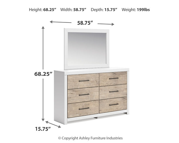 Charbitt  Panel Bed With Mirrored Dresser