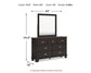 Covetown California  Panel Bed With Mirrored Dresser