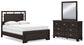 Covetown  Panel Bed With Mirrored Dresser