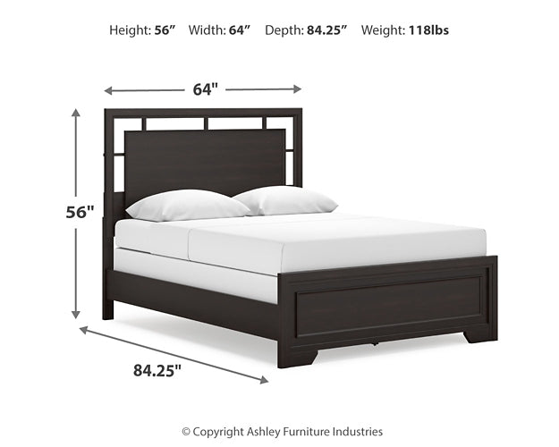 Covetown  Panel Bed With Mirrored Dresser